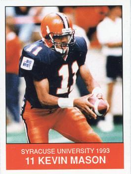 1993 Syracuse Orangemen Program Cards #17 Kevin Mason Front