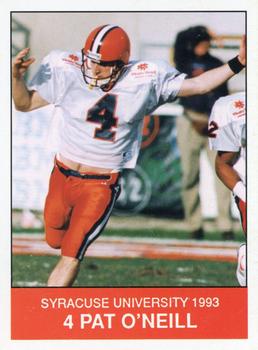 1993 Syracuse Orangemen Program Cards #18 Pat O'Neill Front