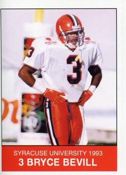 1993 Syracuse Orangemen Program Cards #19 Bryce Bevill Front