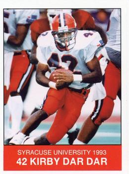 1993 Syracuse Orangemen Program Cards #20 Kirby Dar Dar Front