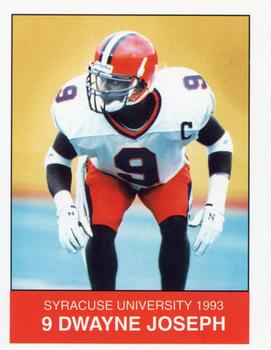1993 Syracuse Orangemen Program Cards #27 Dwayne Joseph Front