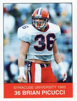 1993 Syracuse Orangemen Program Cards #30 Brian Picucci Front