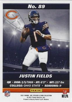 2021 Panini Sticker & Card Collection - Cards #89 Justin Fields Back