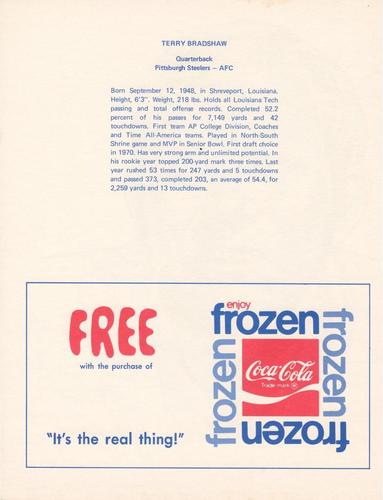 1972 Coca-Cola #NNO Terry Bradshaw Back