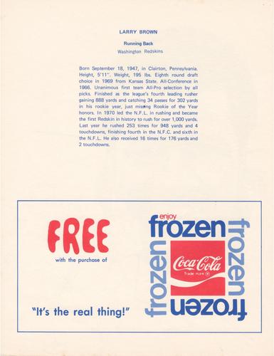 1972 Coca-Cola #NNO Larry Brown Back
