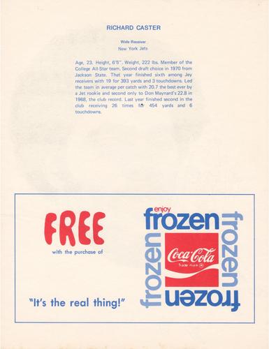 1972 Coca-Cola #NNO Richard Caster Back