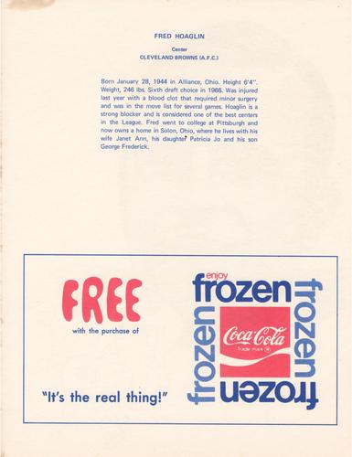 1972 Coca-Cola #NNO Fred Hoaglin Back