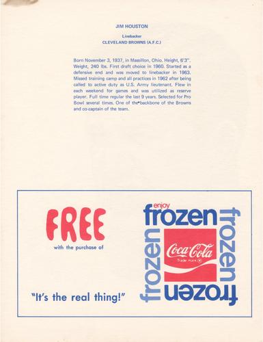 1972 Coca-Cola #NNO Jim Houston Back