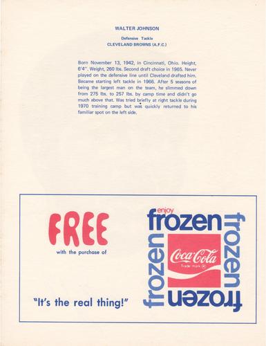 1972 Coca-Cola #NNO Walter Johnson Back