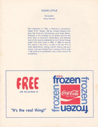 1972 Coca-Cola #NNO Floyd Little Back