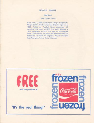 1972 Coca-Cola #NNO Royce Smith Back