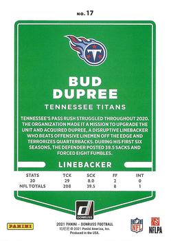 2021 Donruss - No Name #17 Bud Dupree Back