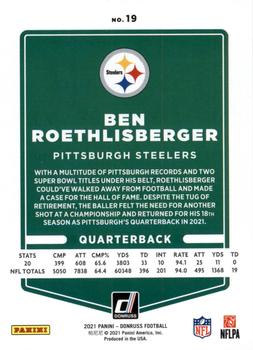 2021 Donruss - Season Stat Line #19 Ben Roethlisberger Back