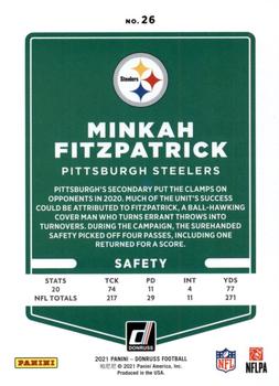 2021 Donruss - Season Stat Line #26 Minkah Fitzpatrick Back
