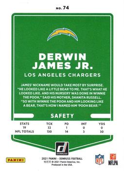 2021 Donruss - Jersey Number #74 Derwin James Jr. Back