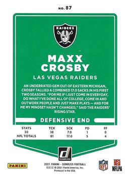 2021 Donruss - Press Proof Blue #87 Maxx Crosby Back