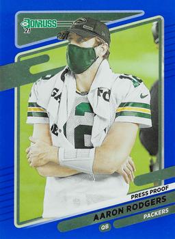 2021 Donruss - Press Proof Blue #155 Aaron Rodgers Front