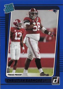 2021 Donruss - Press Proof Blue #349 Christian Barmore Front
