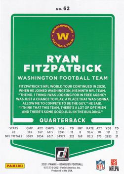 2021 Donruss - Press Proof Bronze #62 Ryan Fitzpatrick Back