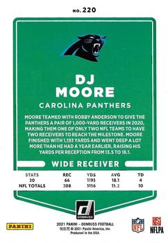 2021 Donruss - Press Proof Bronze #220 DJ Moore Back