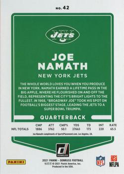 2021 Donruss - Press Proof Green #42 Joe Namath Back