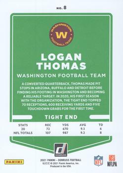 2021 Donruss - Press Proof Premium #8 Logan Thomas Back