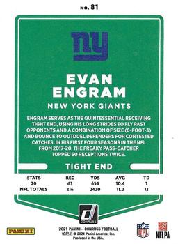 2021 Donruss - Press Proof Premium #81 Evan Engram Back