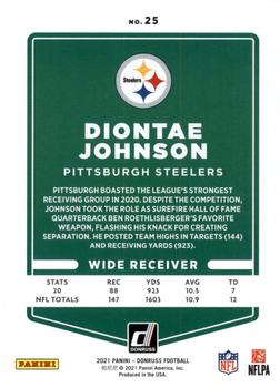 2021 Donruss - Press Proof Red #25 Diontae Johnson Back