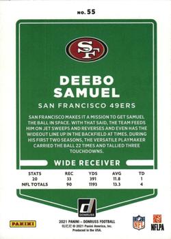 2021 Donruss - Press Proof Red #55 Deebo Samuel Back