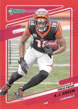 2021 Donruss - Press Proof Red #214 A.J. Green Front
