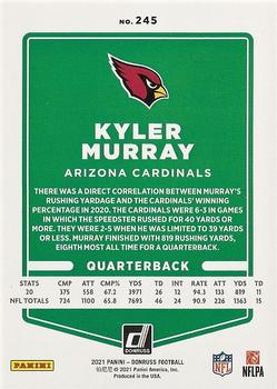 2021 Donruss - Press Proof Red #245 Kyler Murray Back