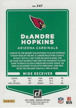 2021 Donruss - Press Proof Red #247 DeAndre Hopkins Back