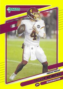 2021 Donruss - Press Proof Yellow #3 Taylor Heinicke Front