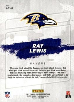 2021 Donruss - All-Time Gridiron Kings #AT-6 Ray Lewis Back