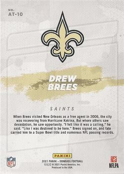 2021 Donruss - All-Time Gridiron Kings #AT-10 Drew Brees Back