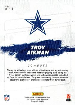 2021 Donruss - All-Time Gridiron Kings #AT-11 Troy Aikman Back