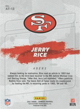 2021 Donruss - All-Time Gridiron Kings #AT-13 Jerry Rice Back