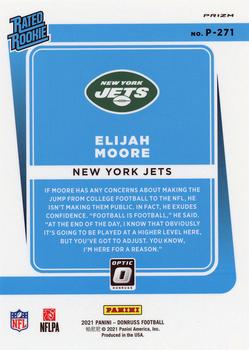 2021 Donruss - Optic Rated Rookie Preview Green #P-271 Elijah Moore Back