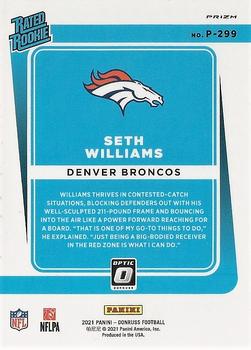 2021 Donruss - Optic Rated Rookie Preview Green #P-299 Seth Williams Back