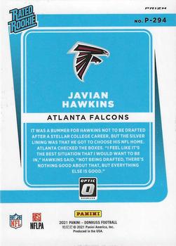 2021 Donruss - Optic Rated Rookie Preview Pink #P-294 Javian Hawkins Back