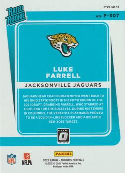 2021 Donruss - Optic Rated Rookie Preview Pink #P-307 Luke Farrell Back