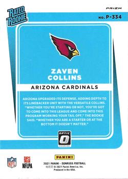 2021 Donruss - Optic Rated Rookie Preview Pink #P-334 Zaven Collins Back