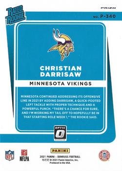 2021 Donruss - Optic Rated Rookie Preview Purple #P-340 Christian Darrisaw Back