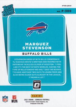 2021 Donruss - Optic Rated Rookie Preview Red and Green #P-300 Marquez Stevenson Back