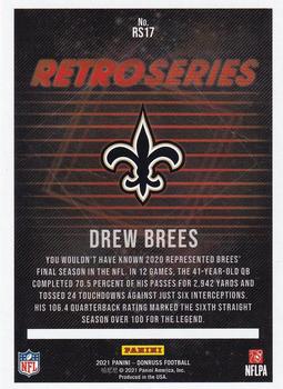 2021 Donruss - Retro Series #RS17 Drew Brees Back