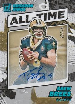 2021 Donruss - All-Time Gridiron Kings Autographs #AT-10 Drew Brees Front