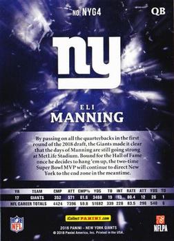 2018 Panini Origins New York Giants SGA #NYG 4 Eli Manning Back