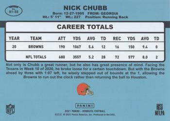 2021 Donruss - Retro 1991 #91-35 Nick Chubb Back