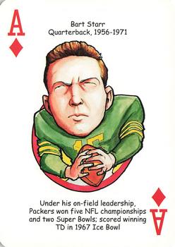 2007 Hero Decks Green Bay Packers Football Heroes Playing Cards #A♦ Bart Starr Front