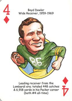 2007 Hero Decks Green Bay Packers Football Heroes Playing Cards #4♦ Boyd Dowler Front